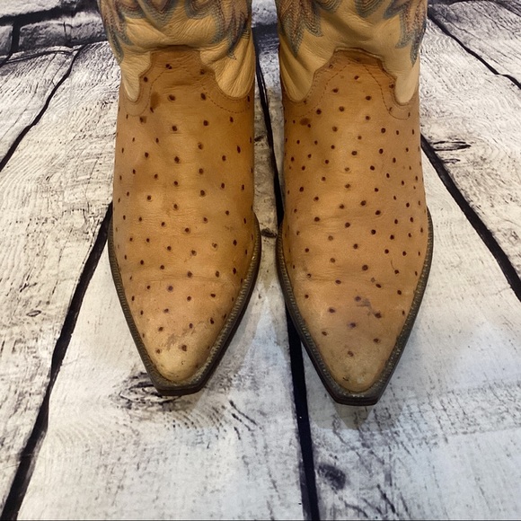 Twisted X Peanut Exotic Ostrich Leather Cowboy Boots - Picture 8 of 14